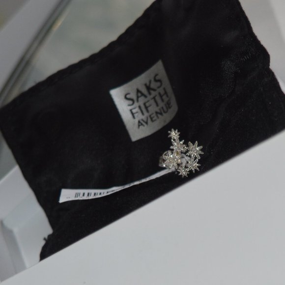 Saks Fifth Avenue Pave Diamonds & White Gold Climber Earrings - Picture 4 of 6